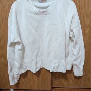 Everlane Women's White Crew Neck Sweater